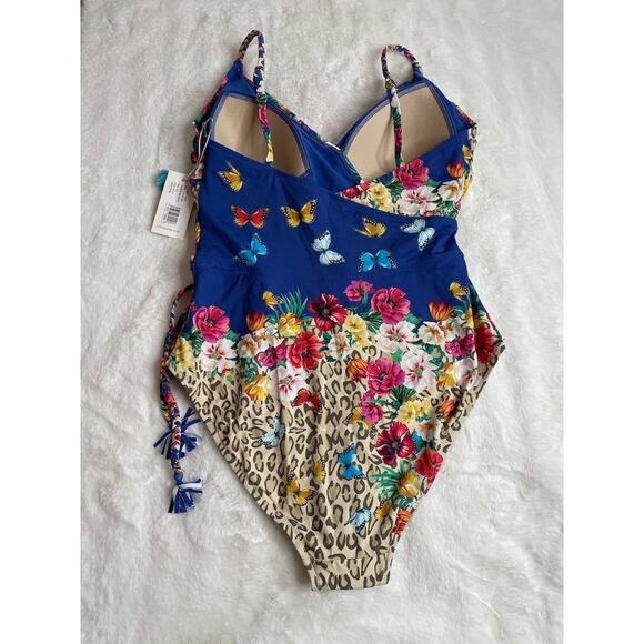 Johnny Was Fleur Braided Wrap One Piece Swimsuit XXL - Picture 7 of 8